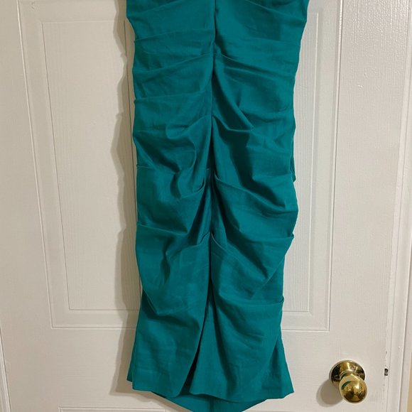 Nicole Miller Bodycon Ruched Aquamarine Dress - Picture 7 of 12